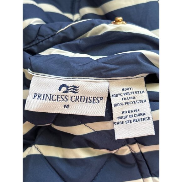 Reversible Princess Cruises Quilted Puffer Vest M Navy & White Stripes - Picture 6 of 9